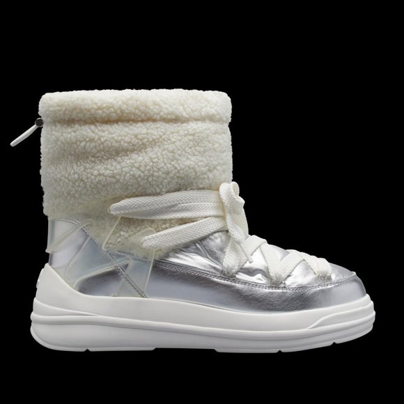 MONCLER Insolux M Metallic Faux Fur Winter Snow Boots Shoes - Picture 1 of 16